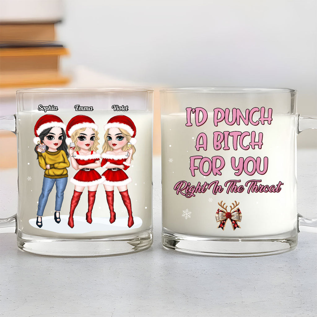 Custom Best Friend, Christmas & Birthday Friendship Keepsake Gift • Punch Bitch - Personalized Glass Mug