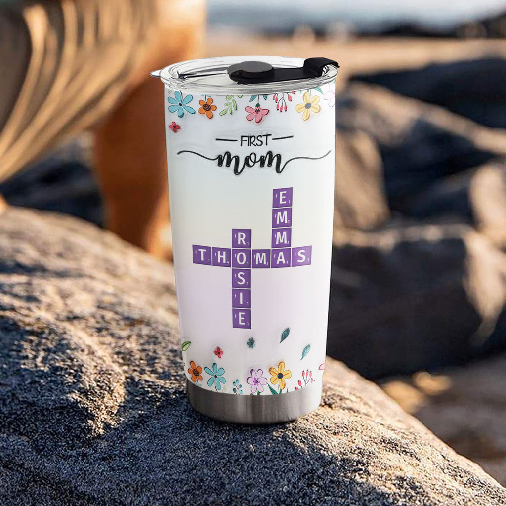 Custom Mother's Day Birthday Gifts For Grandma • New Style First Mom Now Grandma - Personalized 3D Inflated Effect Tumbler