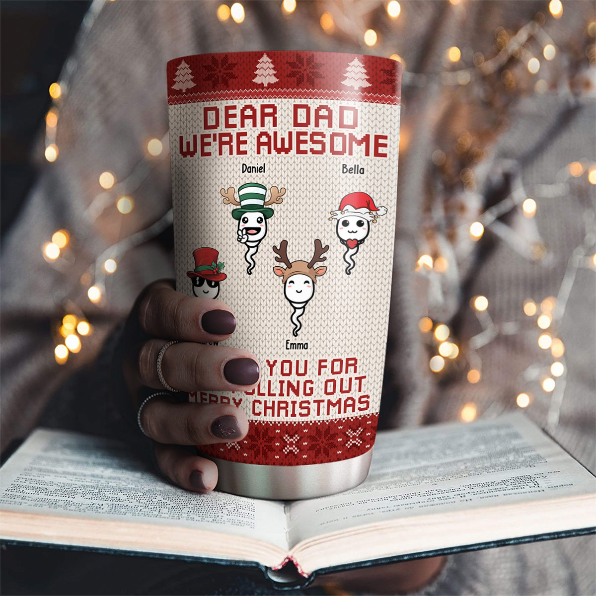 Custom Christmas Birthday Gifts For Dad • Thank You For Not Pulling Out - Personalized Tumbler
