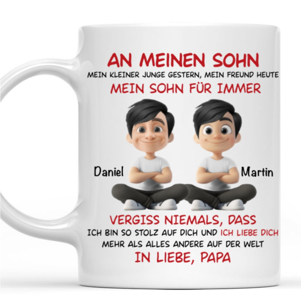 Custom Christmas & Birthday Gift for Son • Mein Sohn Für Immer - Personalisierte Tasse