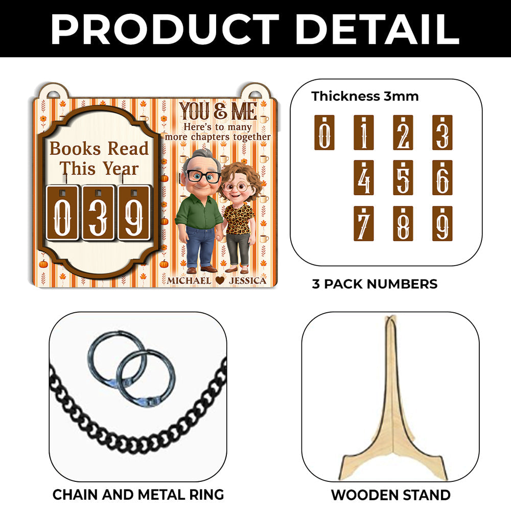Here Is To Many More Chapters Together - Personalized Tracker Sign
