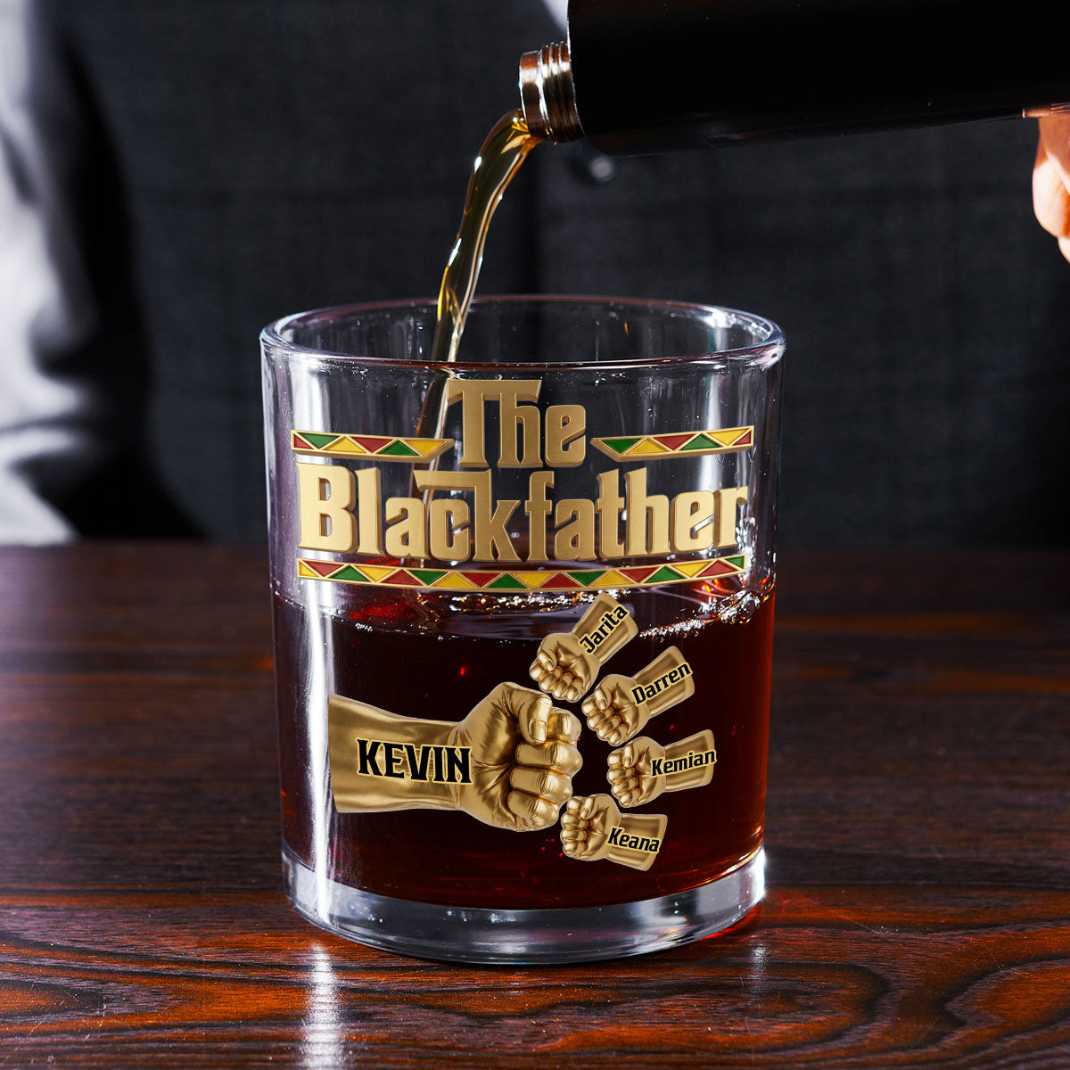 Custom Father's Day Birthday Gifts for Dad • The Blackfather - Personalized Whiskey Glass