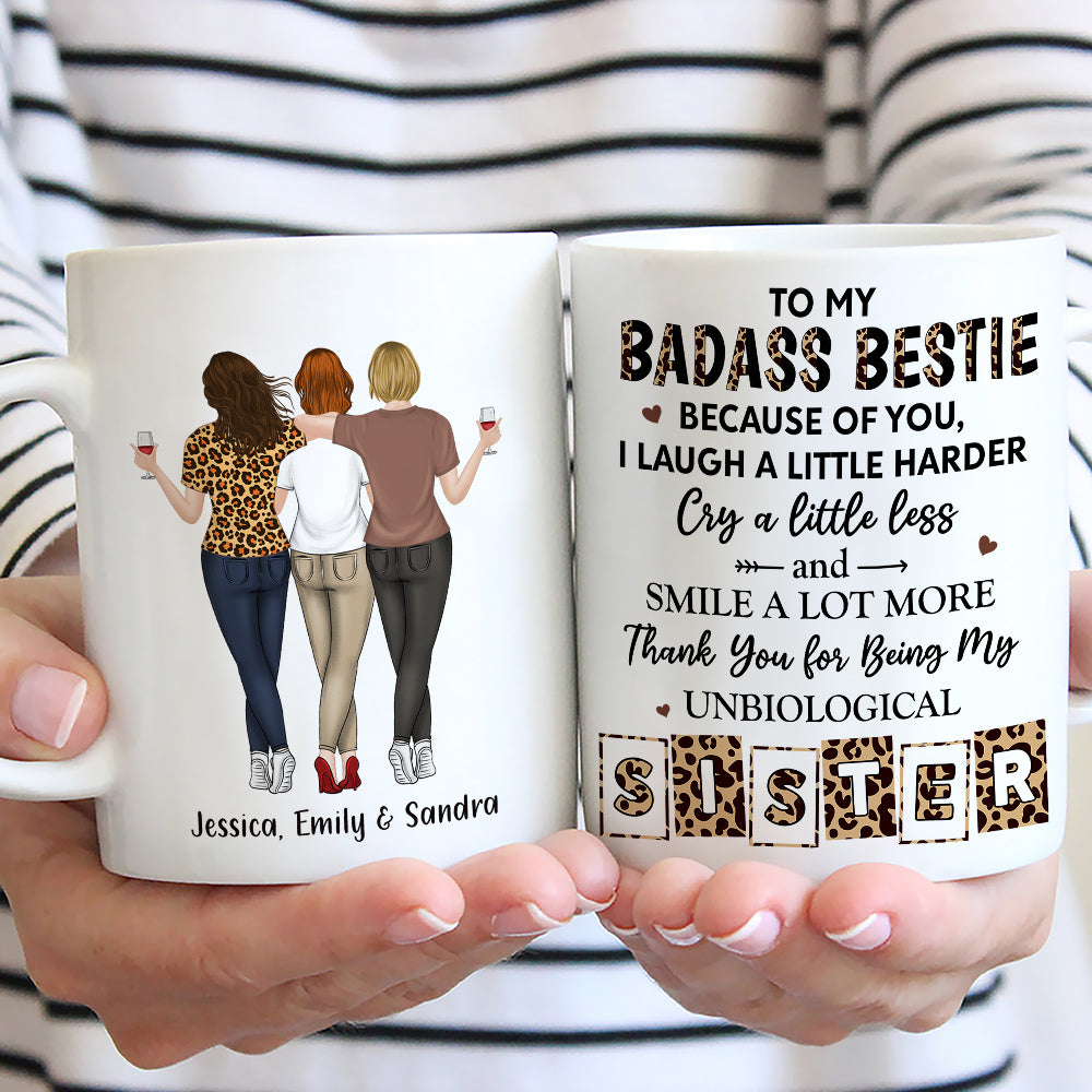 Custom Best Friend, Christmas & Birthday Friendship Keepsake Gift • Because Of You Bestie - Personalized Coffee Mug