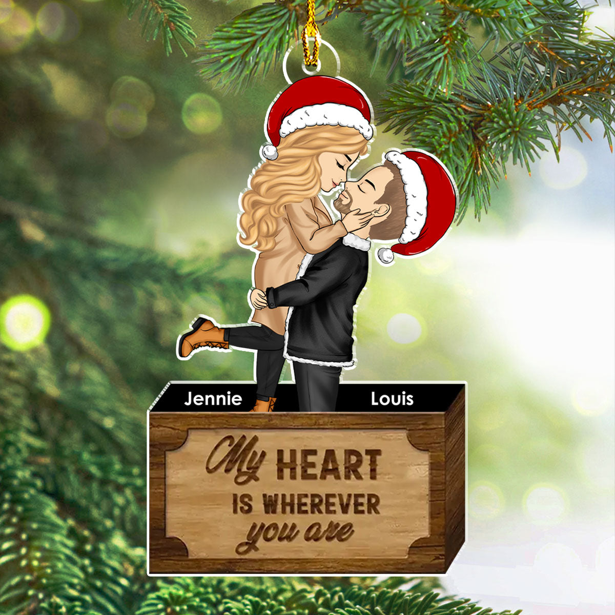 Custom Couple Christmas Ornament, Anniversary Gift •  For The Best Partner - Personalized Acrylic Ornament