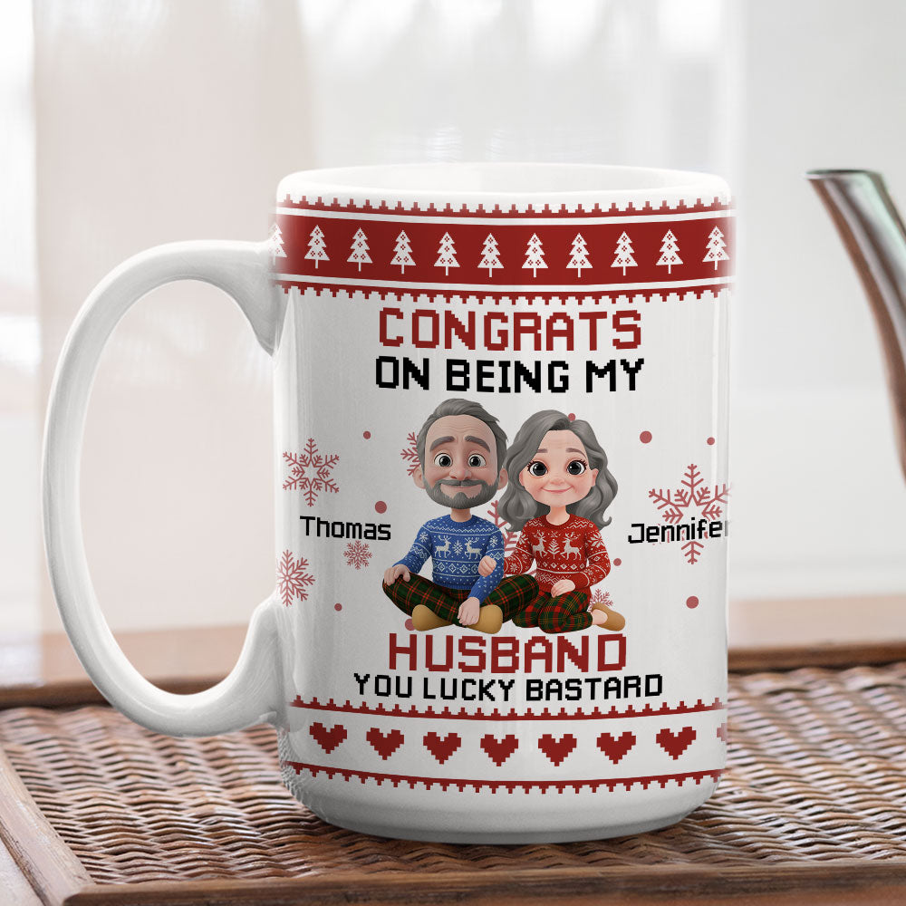 Custom Anniversary Keepsake Gifts For Couple • You Are A Lucky Man - Personalized Coffee Mug