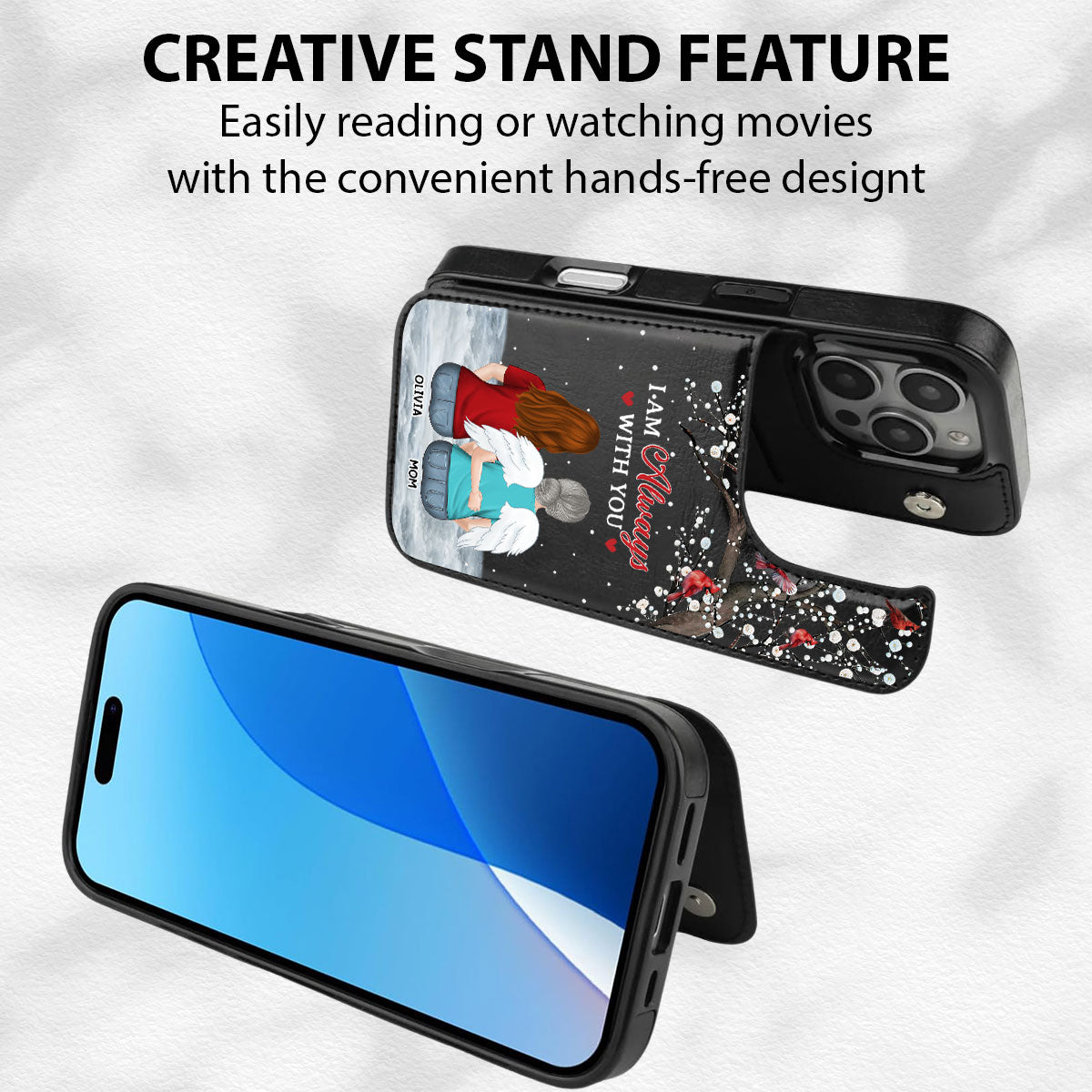 I Am Always With You - Personalized Leather Phone Case
