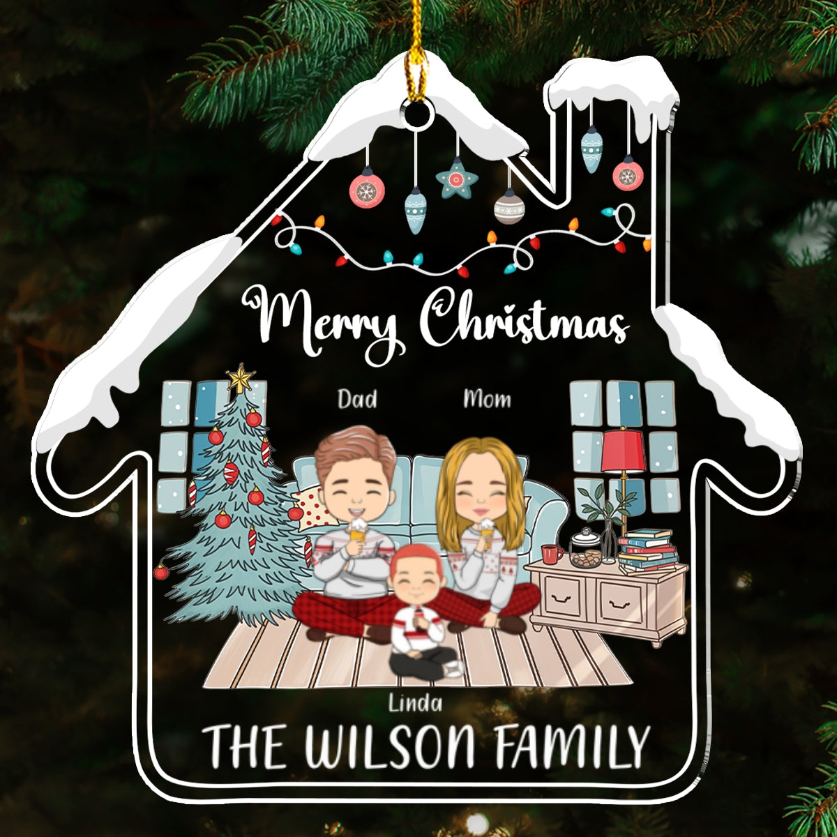 Custom Family Ornament, Christmas Gift for Family Members •  Very Merry Christmas - Personalized Acrylic Ornament