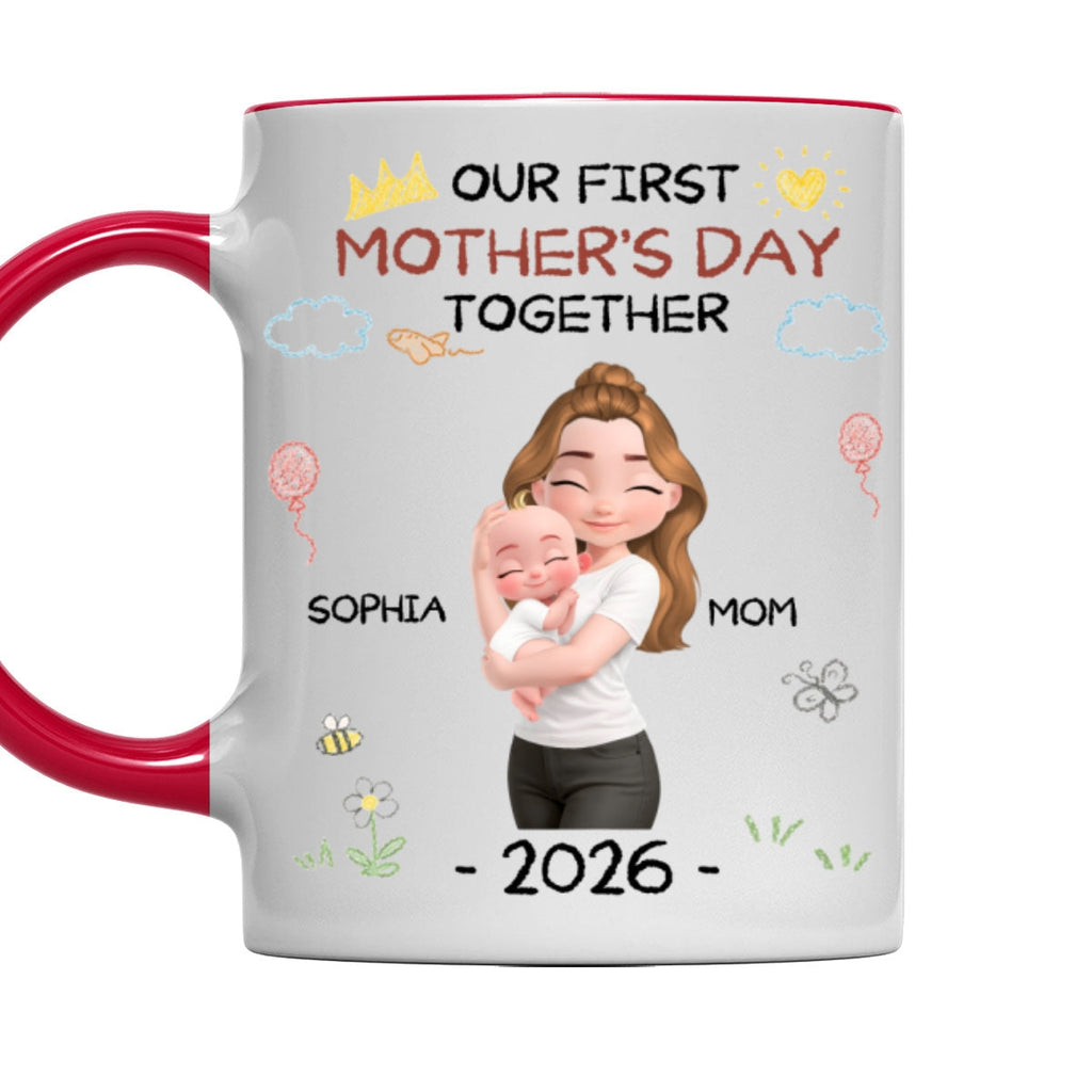 Custom First Mother's Day, Christmas Gift for New Mom • First Mother Day With Love - Personalized Accent Mug