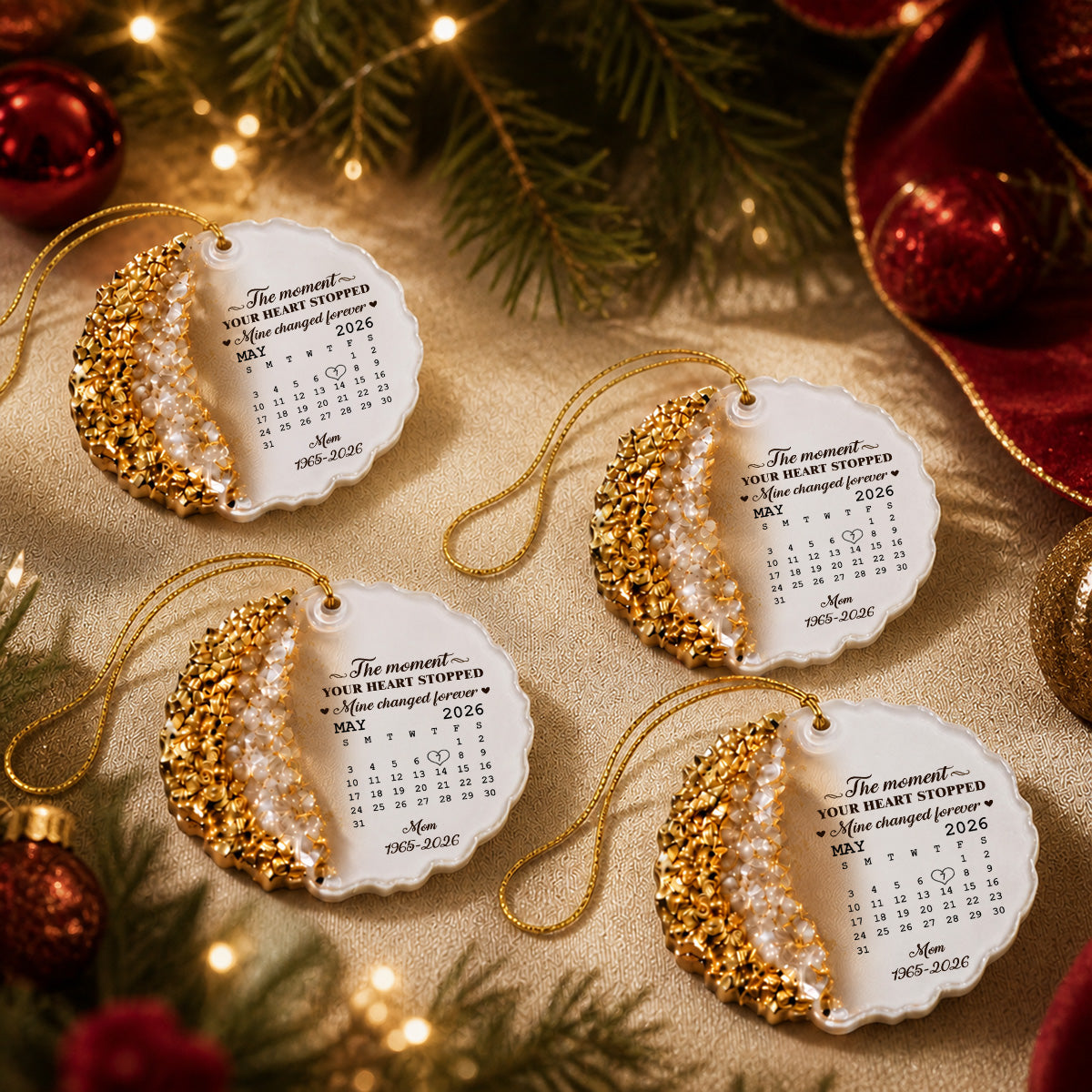 Custom Memorial Christmas Ornament, Sympathy Keepsake •  The Moment - Personalized Resin Ornament