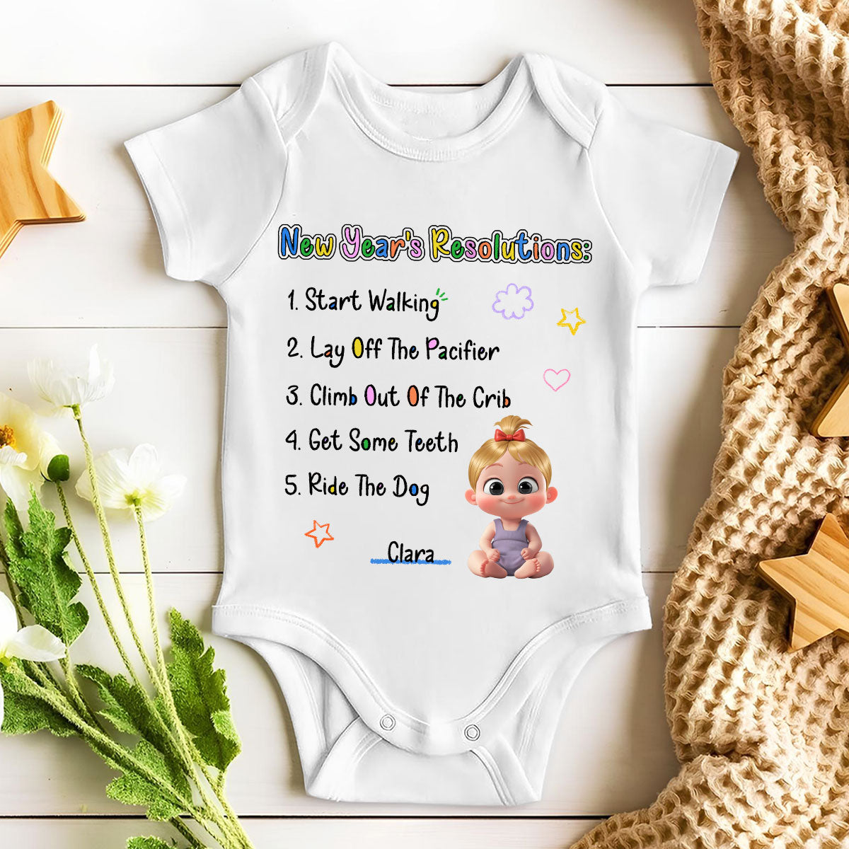 New Years Resolutions - Personalized Baby Onesie