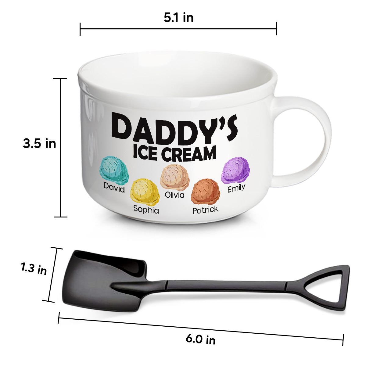 Ice Cream - Personalized Ceramic Bowl