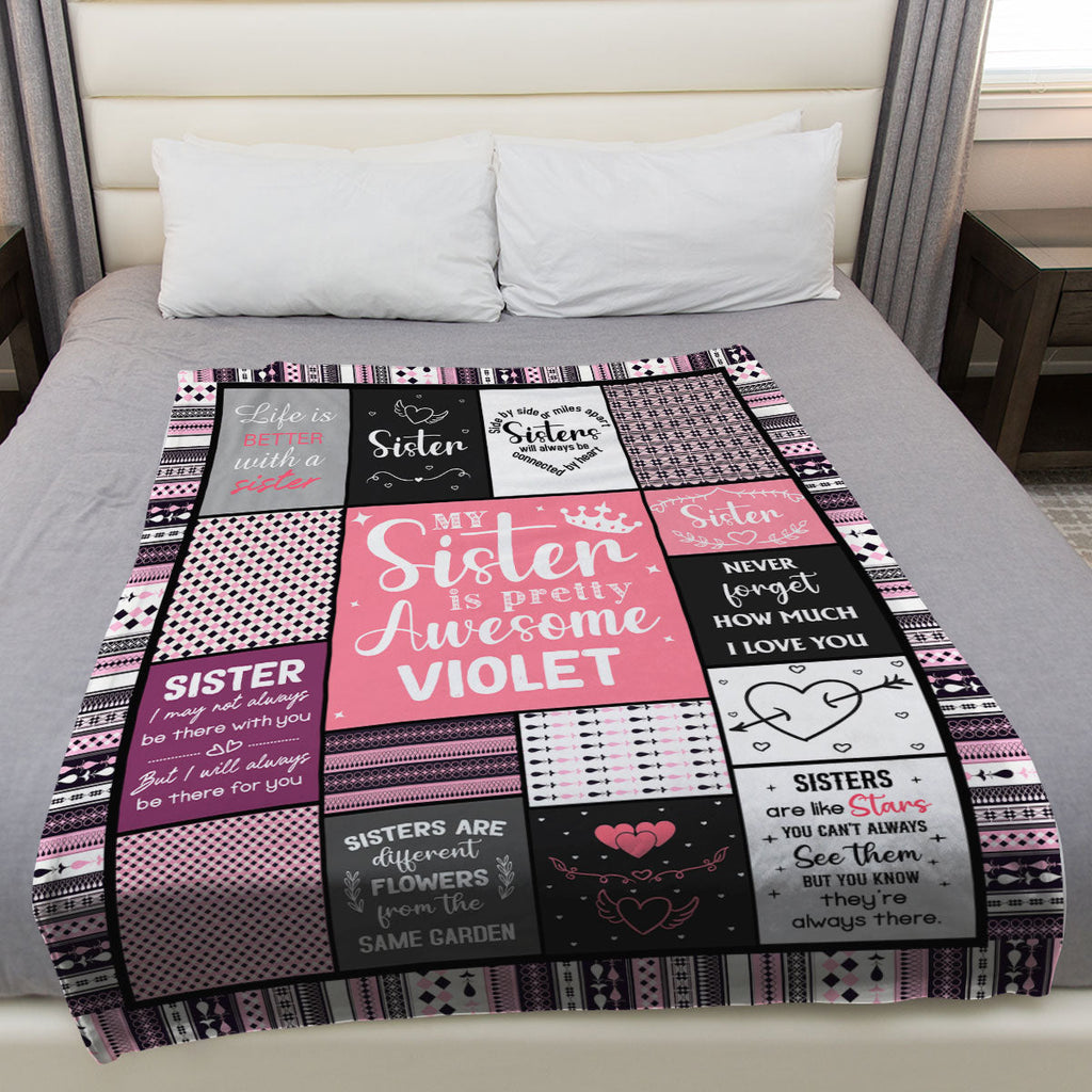 My Sister Is Pretty Awesome - Personalized Fleece Blanket