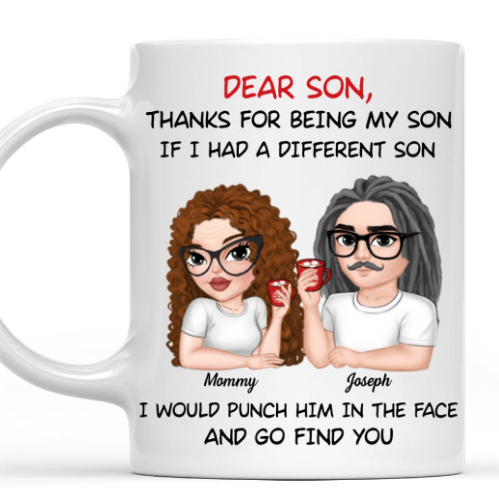 Custom Christmas & Birthday Keepsake Gift • Thanks For Being My Son - Personalized Coffee Mug