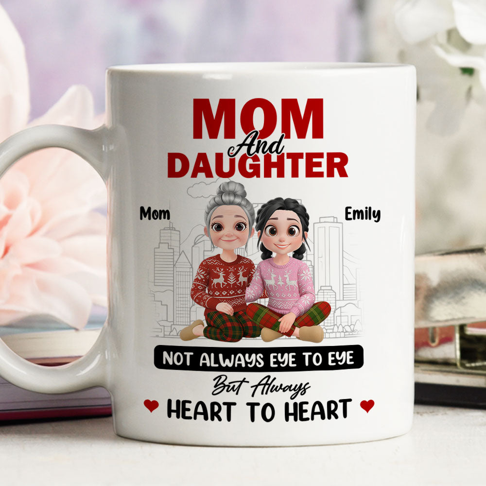 Custom Christmas & Birthday Gift for Daughter • Love Flows Mother To Daughter - Personalized Coffee Mug