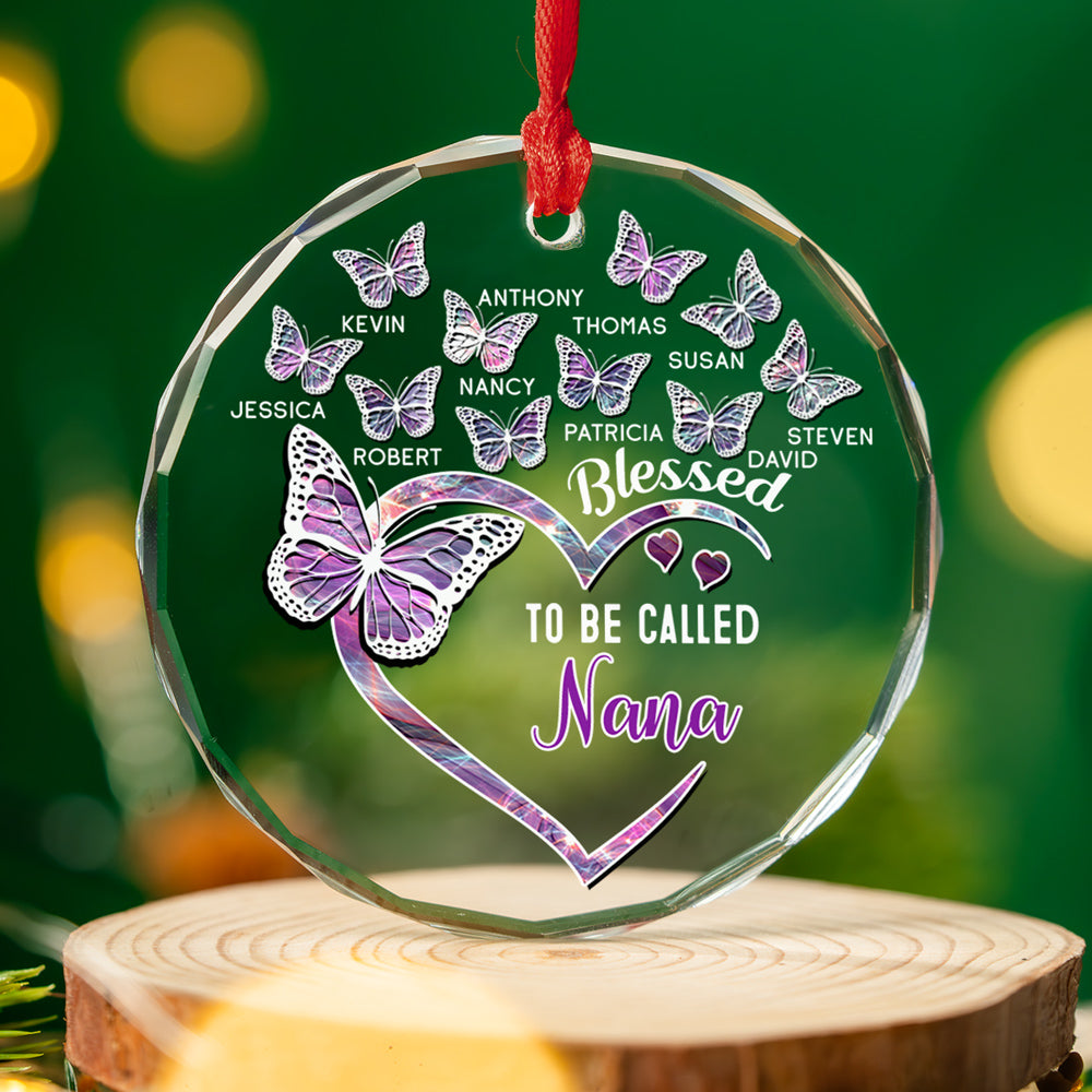 Custom Keepsake Christmas Ornament •  Blessed Mimi - Personalized Glass Ornament