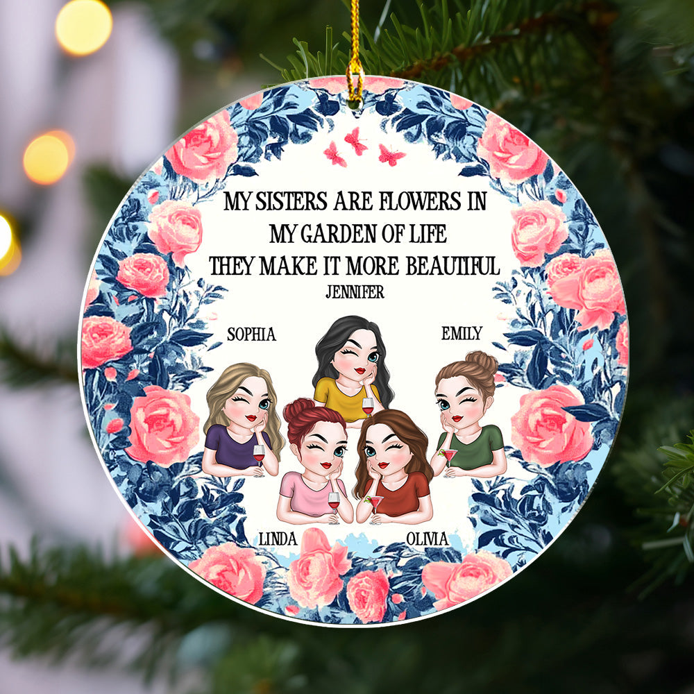 Custom Friendship Christmas Ornament, Best Friend Gift •  Sister Lights Up Life - Personalized Acrylic Ornament