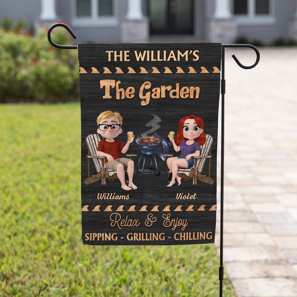 Pool And Patio Sipping Chilling - Personalized Flag