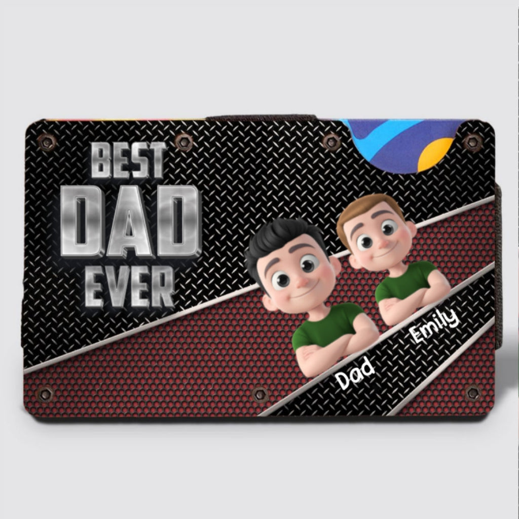 Best Daddy Ever - Personalized Wooden Card Holder