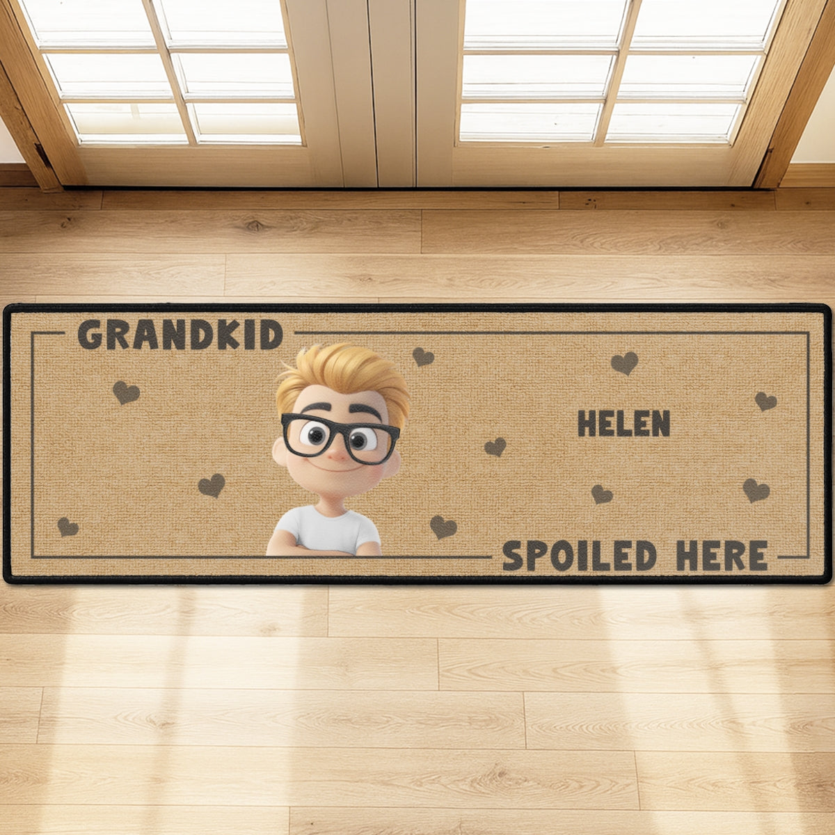 Custom Family Name Rug, Housewarming Birthday Gift For Grandma Grandparents • Life Is Better With Grandkids - Personalized Runner Rug