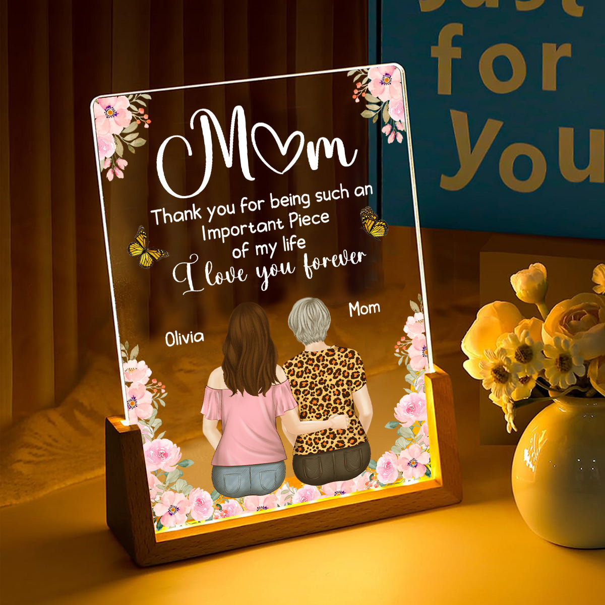 Custom Gift for Mom Grandma, Mother's Day Birthday • Mother And Daughter - Personalized Night Light