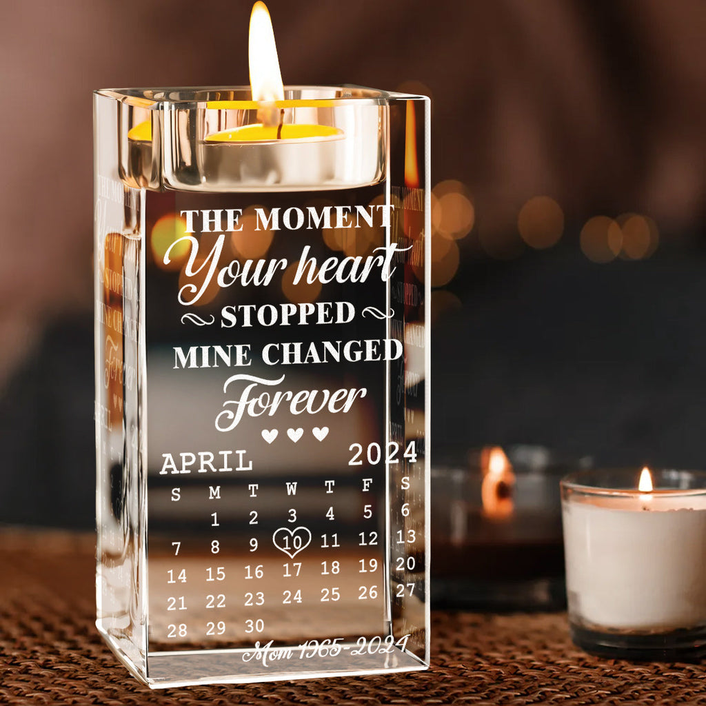 The Moment - Personalized Engraved Crystal Candle Holder