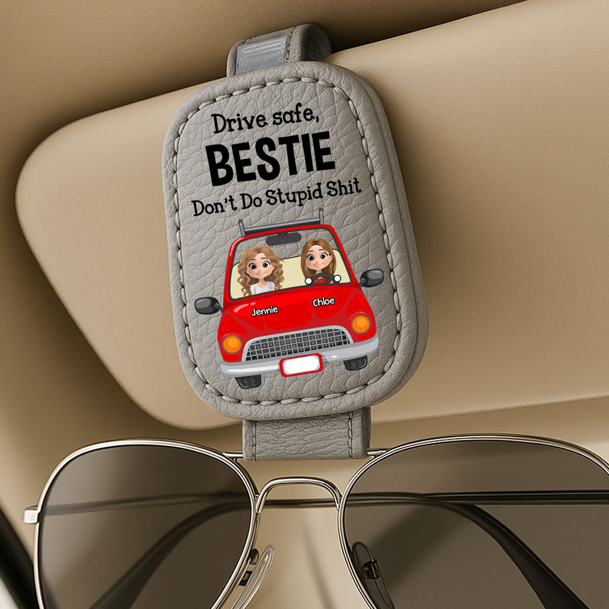 Drive Safe - Personalized Sunglasses Holder For Car Visor