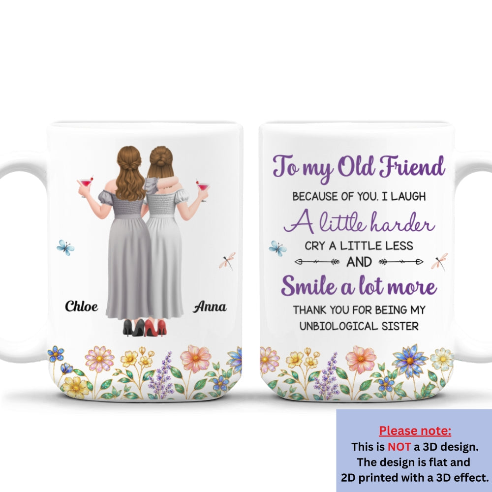 Custom Best Friend, Christmas & Birthday Friendship Keepsake Gift • Cry A Little Less And Smile More Ver 2 - Personalized Coffee Mug
