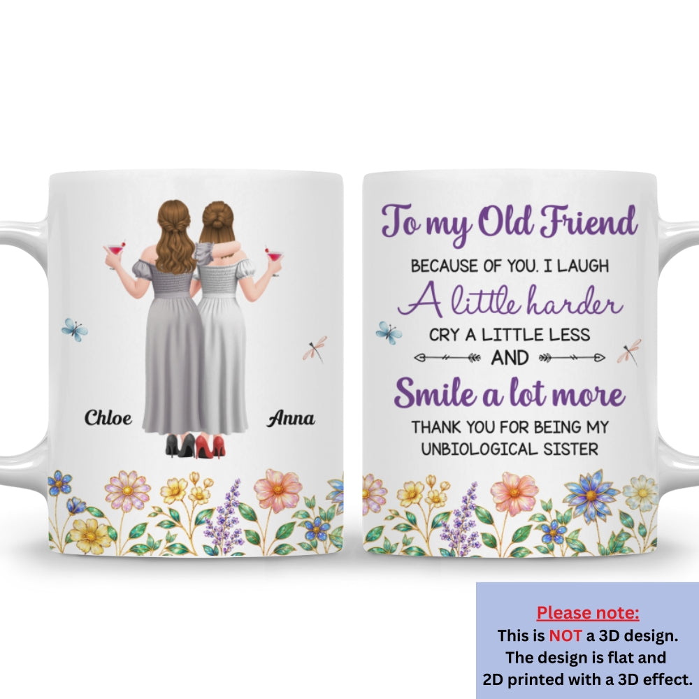 Custom Best Friend, Christmas & Birthday Friendship Keepsake Gift • Cry A Little Less And Smile More Ver 2 - Personalized Coffee Mug