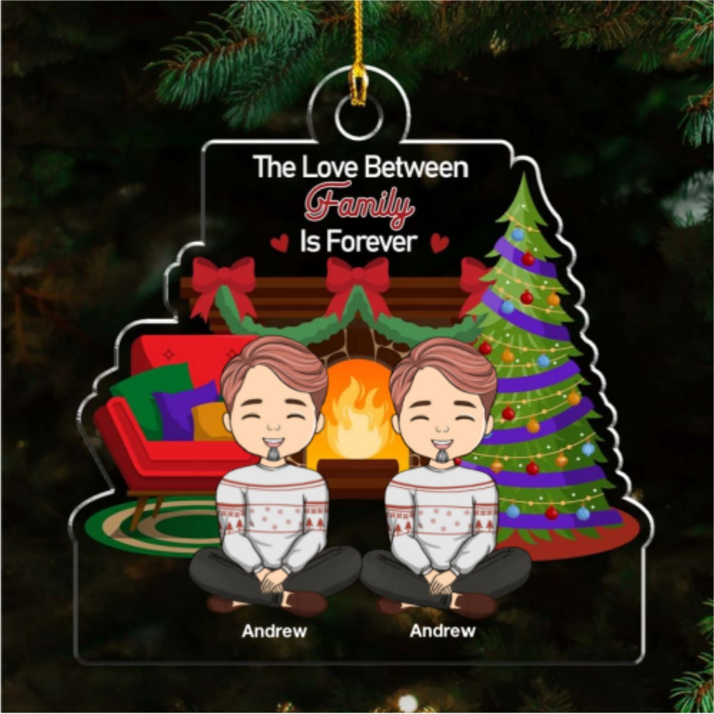 Custom Sister Christmas Ornament •  The Love Between Siblings Is Forever - Personalized Acrylic Ornament
