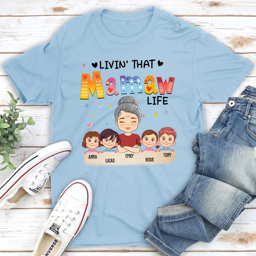 Custom Christmas & Birthday Gift for Grandma • Livin’ That Grandma Life - Personalized Unisex T-shirt