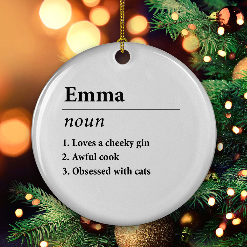 Custom Friendship Christmas Ornament, Best Friend Gift •  Personal Definition - Personalized Ceramic Ornament