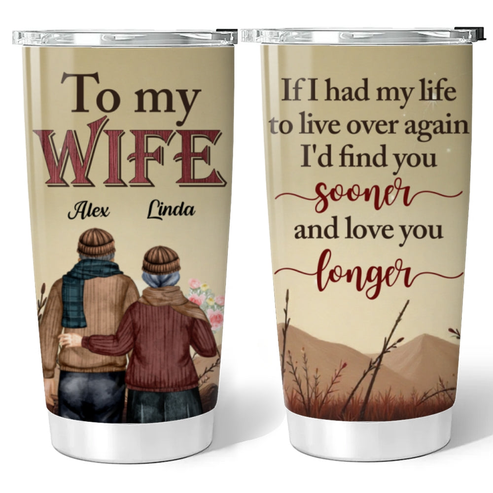 Custom Christmas Anniversary Gifts For Wife • Love You Longer - Personalized Tumbler