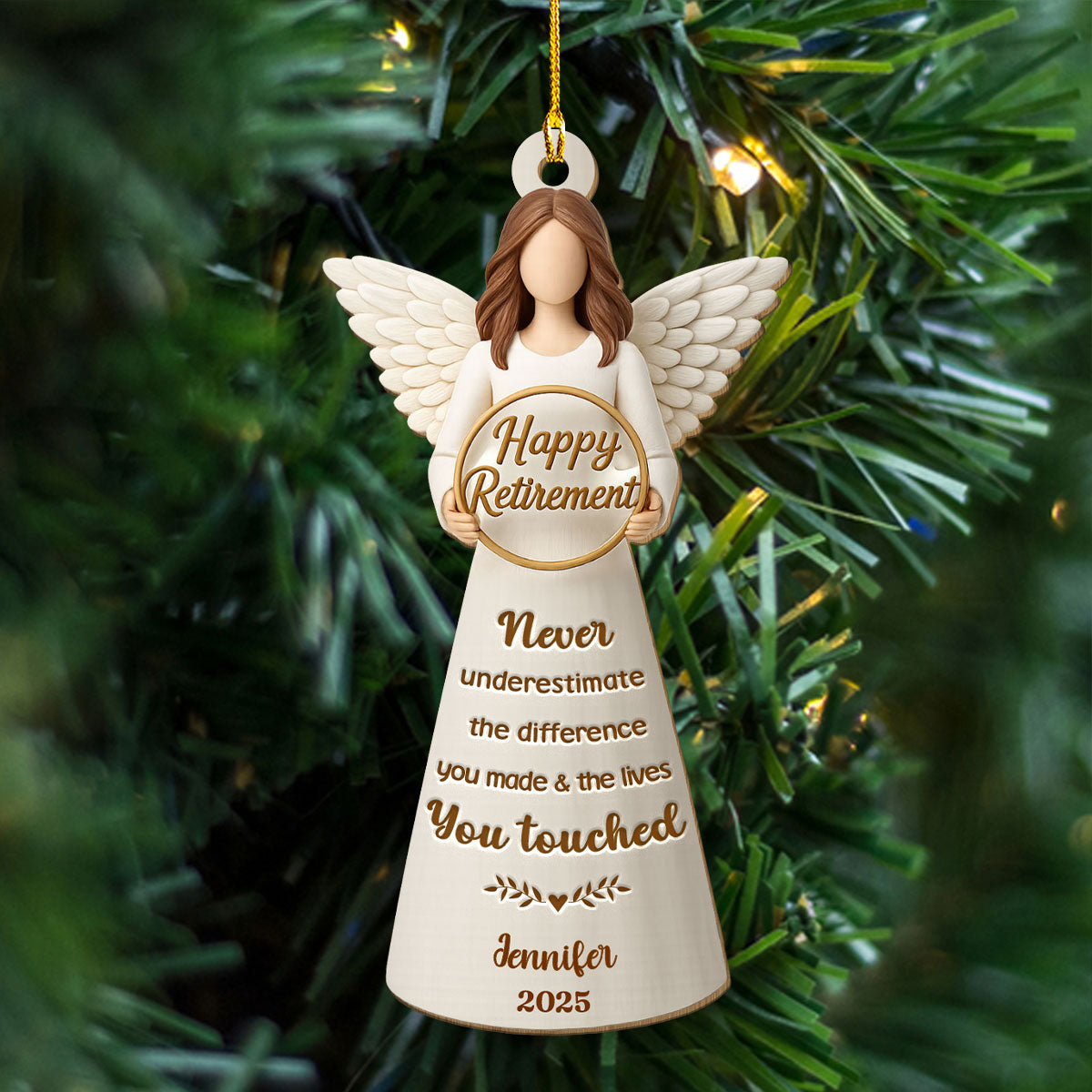 Custom Friendship Christmas Ornament, Best Friend Gift •  Your Work Made A Difference - Personalized 3D Effect Wood Ornament