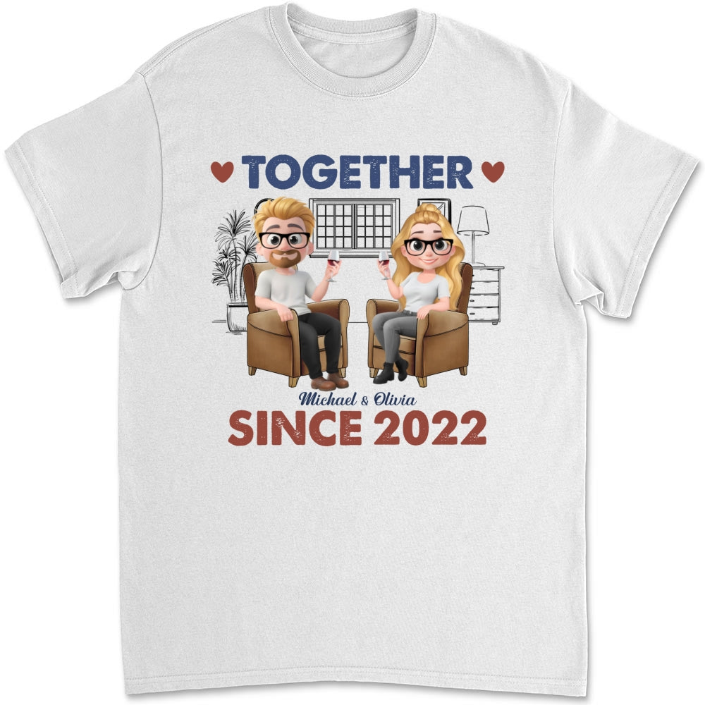 Custom Anniversary Keepsake Gifts For Couple • Together Since Husband Wife - Personalized Shirt