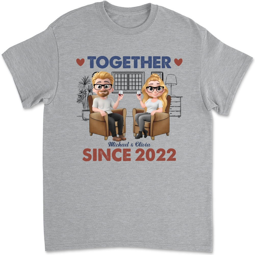 Custom Anniversary Keepsake Gifts For Couple • Together Since Husband Wife - Personalized Shirt