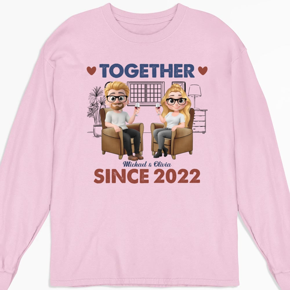 Custom Anniversary Keepsake Gifts For Couple • Together Since Husband Wife - Personalized Shirt