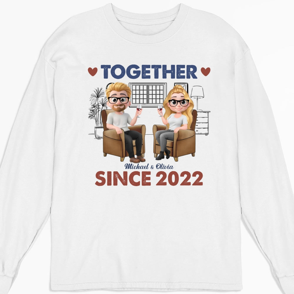 Custom Anniversary Keepsake Gifts For Couple • Together Since Husband Wife - Personalized Shirt