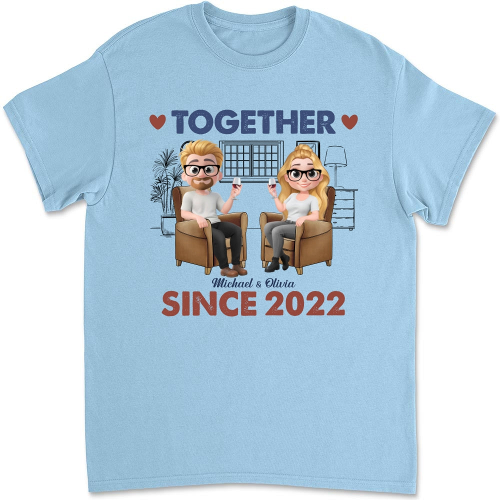 Custom Anniversary Keepsake Gifts For Couple • Together Since Husband Wife - Personalized Shirt
