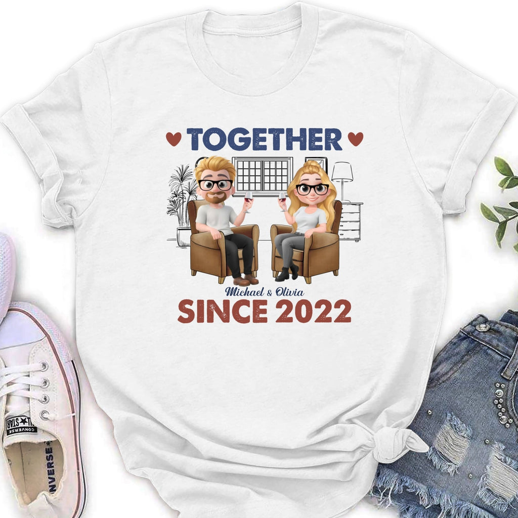 Custom Anniversary Keepsake Gifts For Couple • Together Since Husband Wife - Personalized Shirt