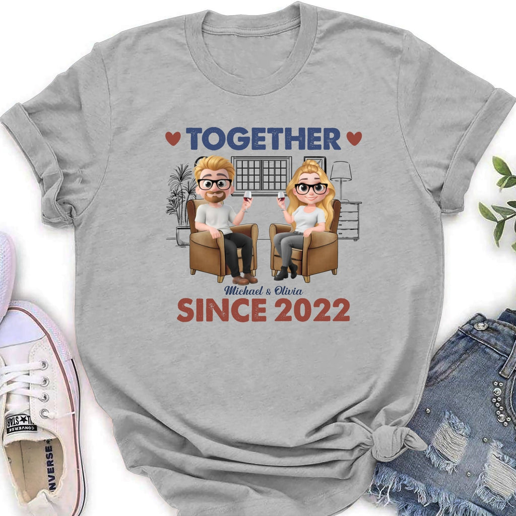 Custom Anniversary Keepsake Gifts For Couple • Together Since Husband Wife - Personalized Shirt