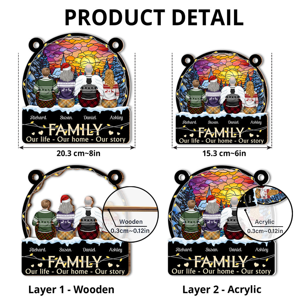 Custom Family Name Hanging Decor, Christmas Birthday Gift •  Our Family - Personalized Suncatcher