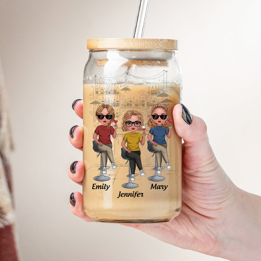 Bestie Check - Personalized Glass Can