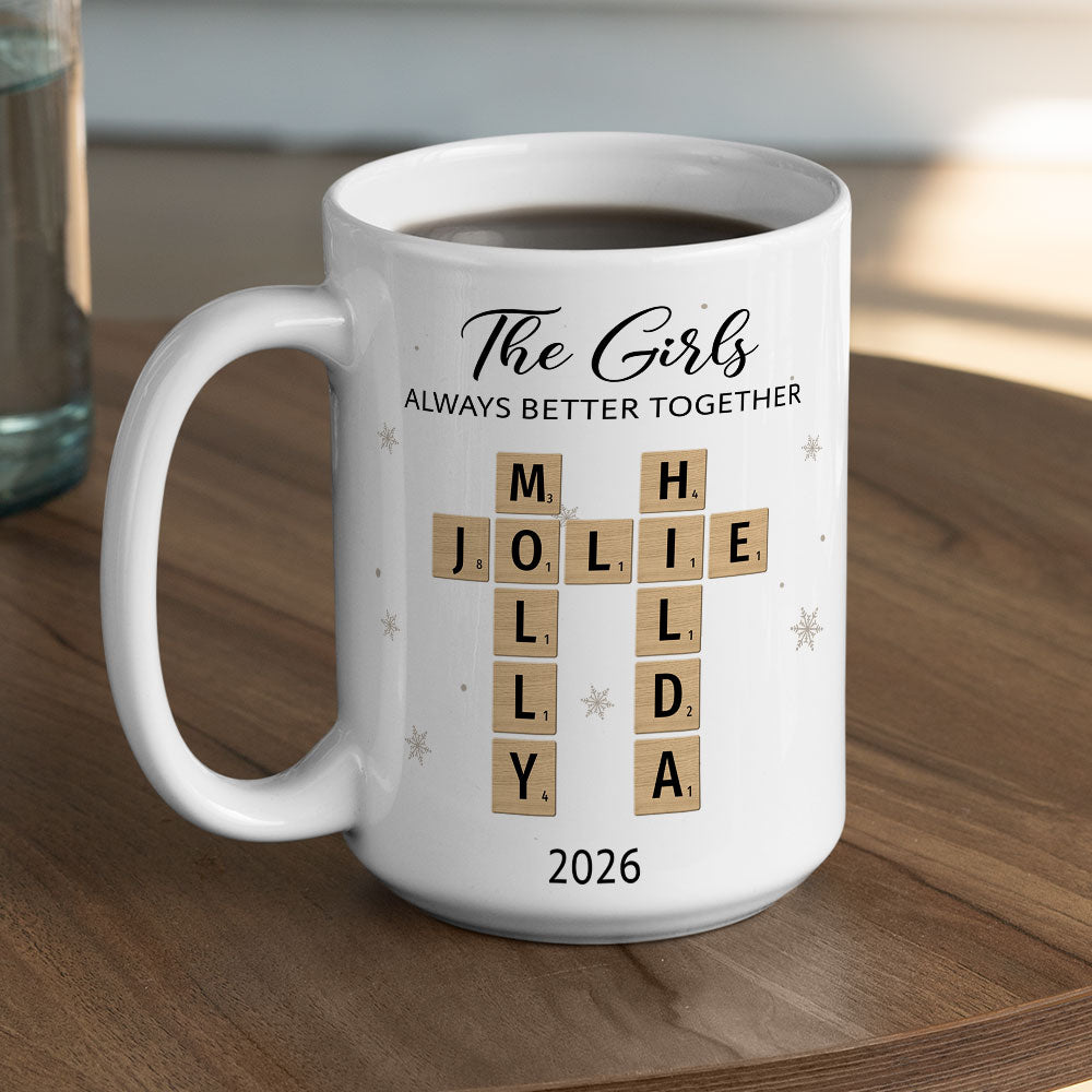 Custom Christmas & Birthday Gift for Brother & Sister • Our Names Intertwined - Personalized Coffee Mug