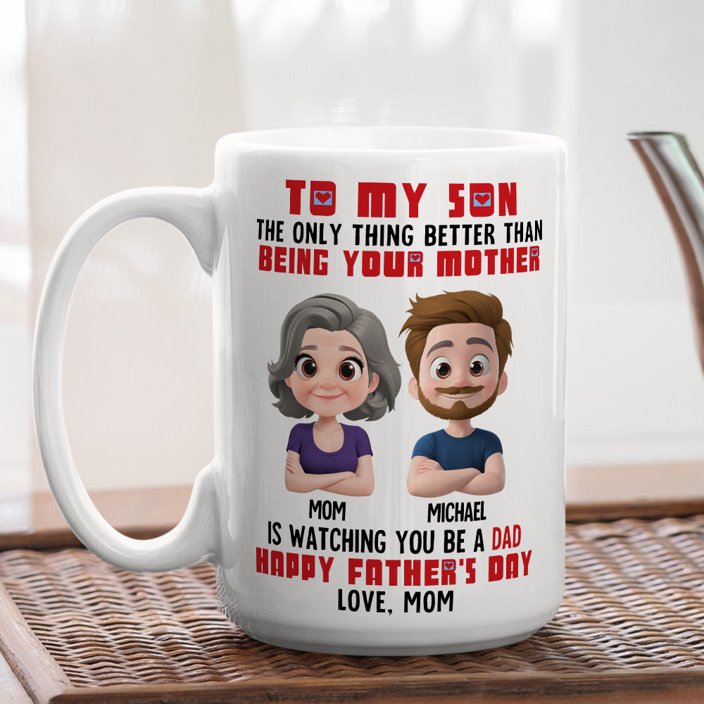 Custom Father's Day Gift For Son • Mother And Son - Personalized Coffee Mug