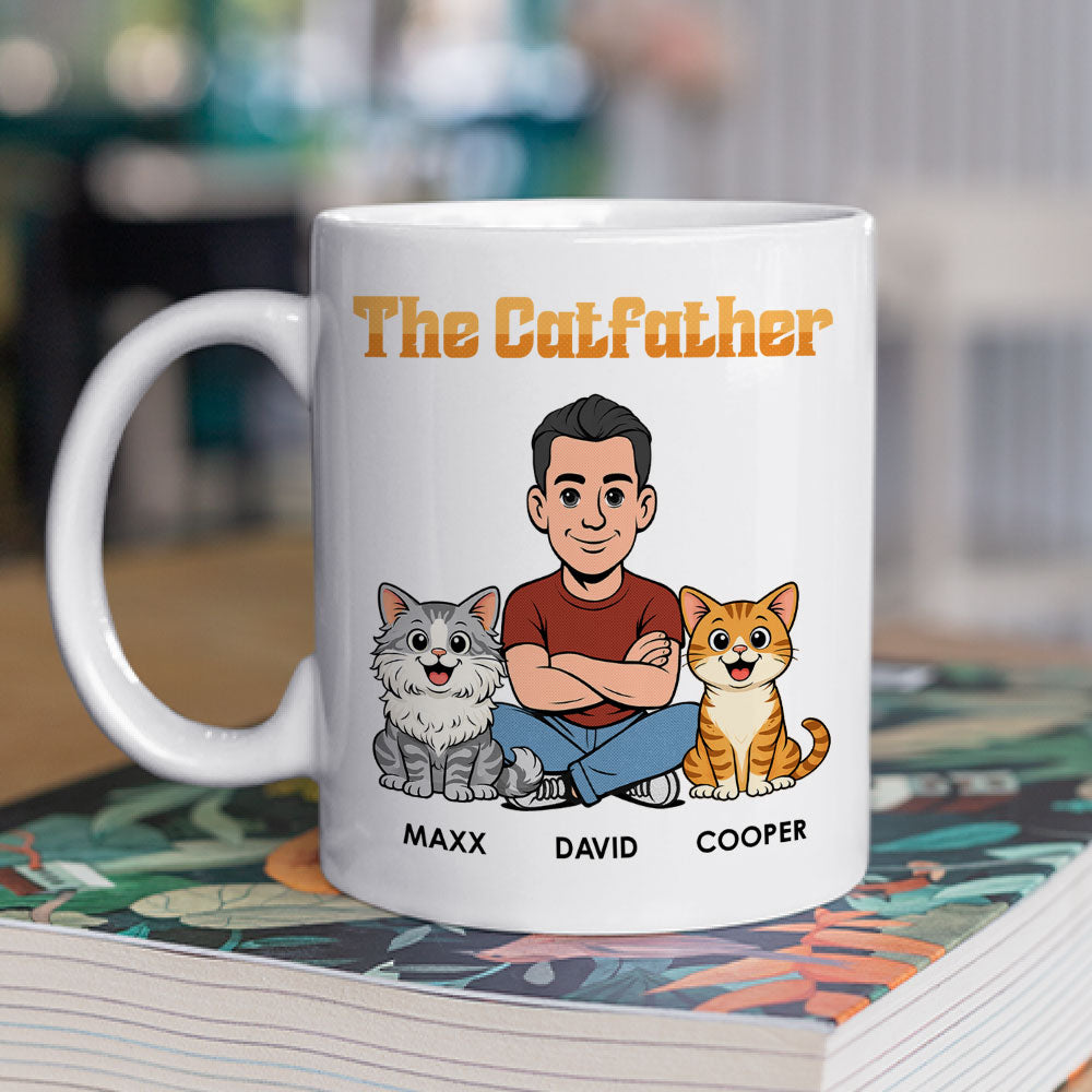 Custom Christmas & Birthday Keepsake Gift • The Catfather Retro - Personalized Coffee Mug