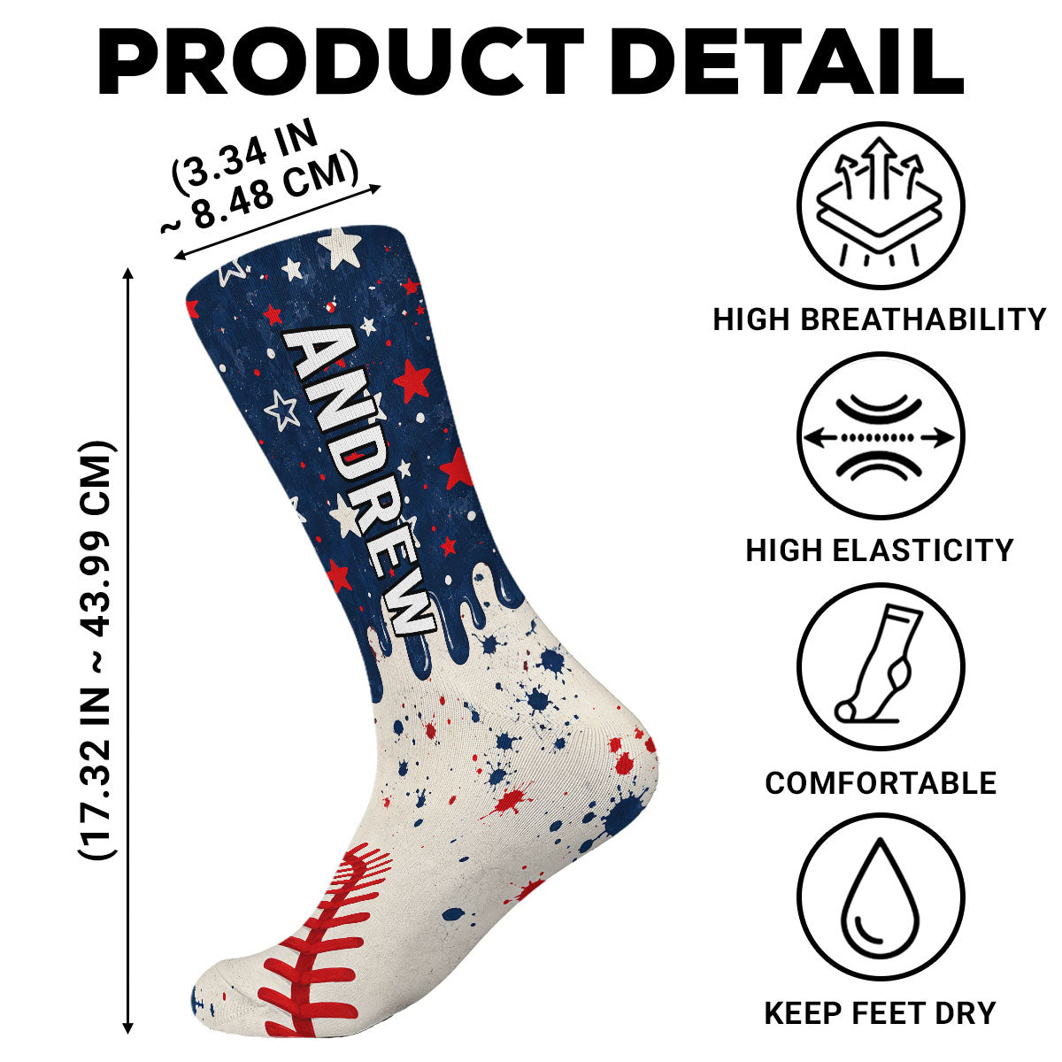Custom Name Football Fan Footwear, Game Day Christmas Gift • Life Is Better With Sports - Personalized Crew Socks