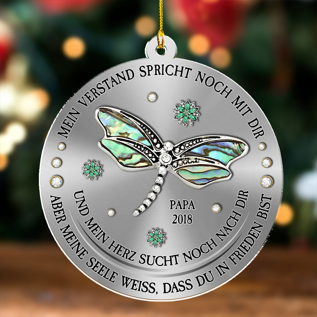 Custom Memorial Christmas Ornament, Sympathy Keepsake •  Mein Verstand Mein Herz Meine Seele - Personalisierter Acrylanhänger