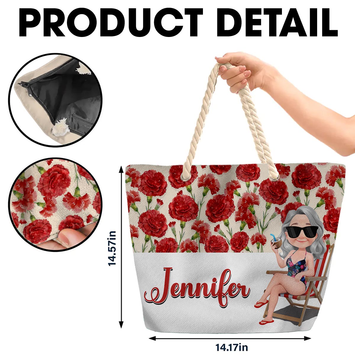 Sassy Summer Vibes - Personalized Beach Bag