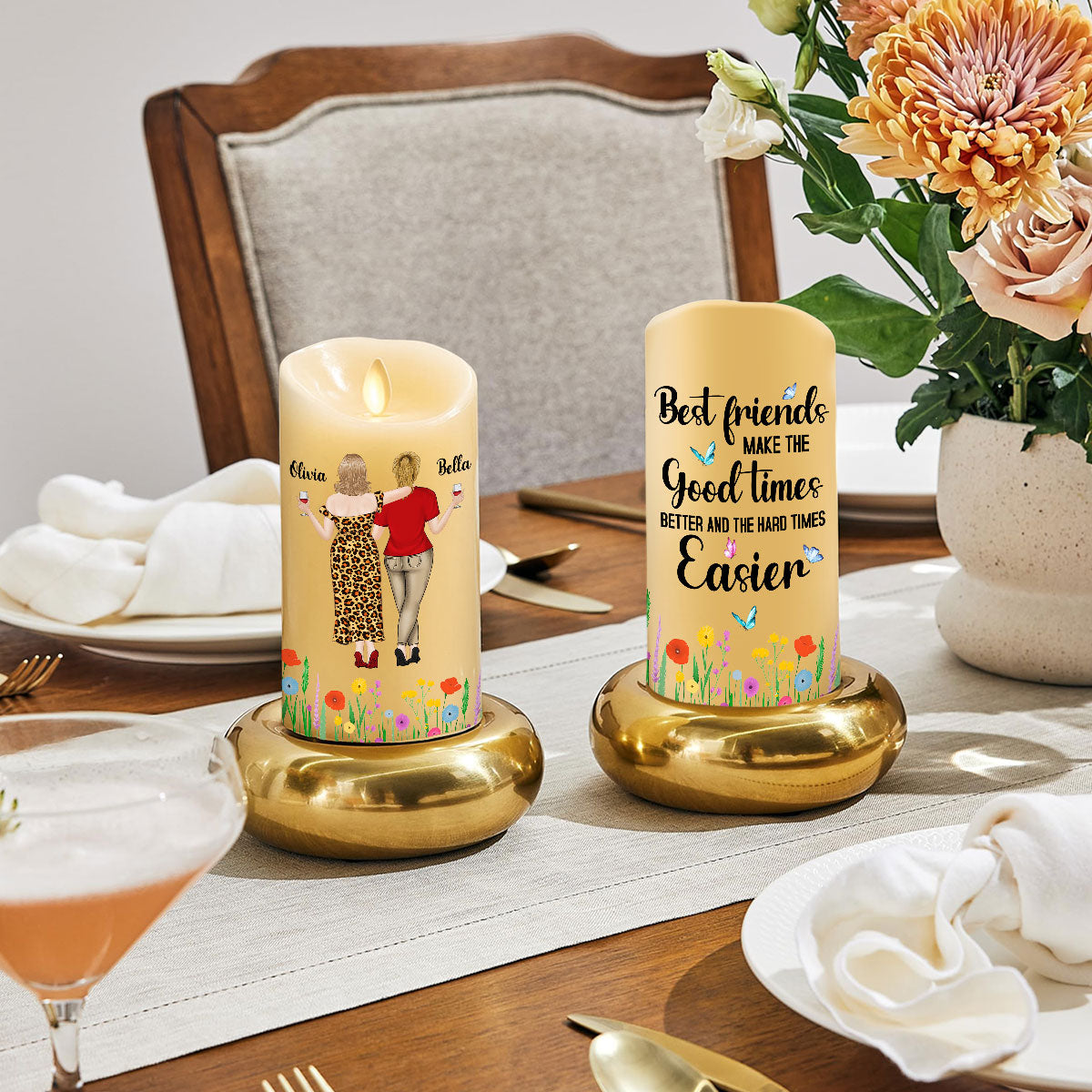 Good Times Better With Friends - Personalized LED Candle