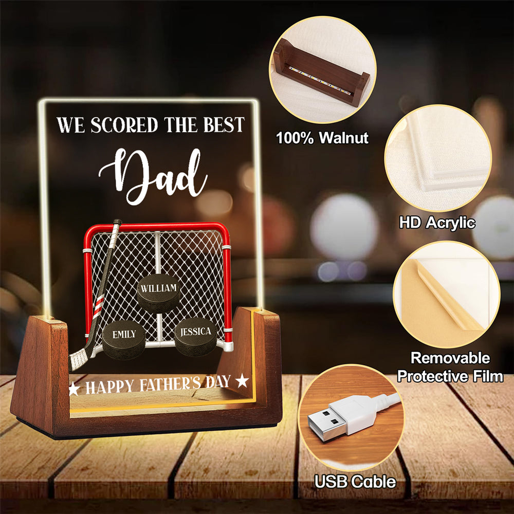 Custom Father's Day Gift for Dad Grandpa • Hockey Daddy - Personalized Night Light